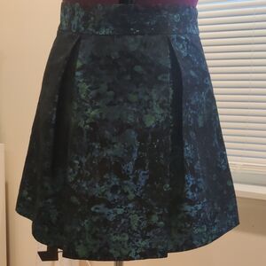 Banana Republic Dark Green and Black A-Line Skirt